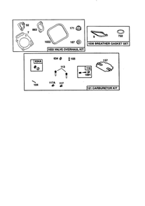 Gasket Kits Diagram and Parts List for 350455-1162-E1  Briggs and Stratton Engine